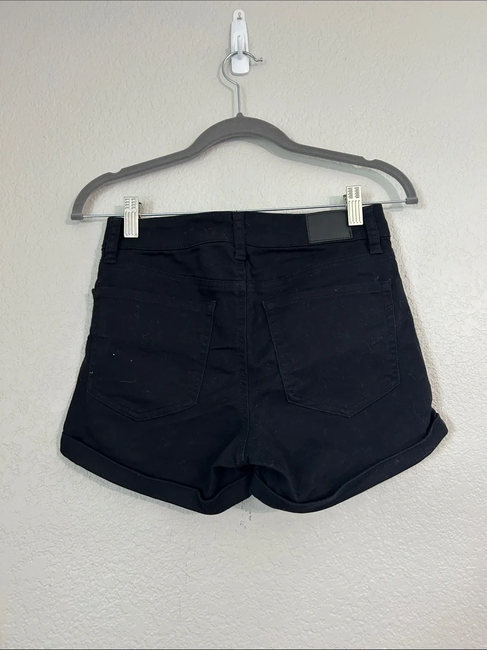 Aeropostale Black Cuffed Denim Shorts